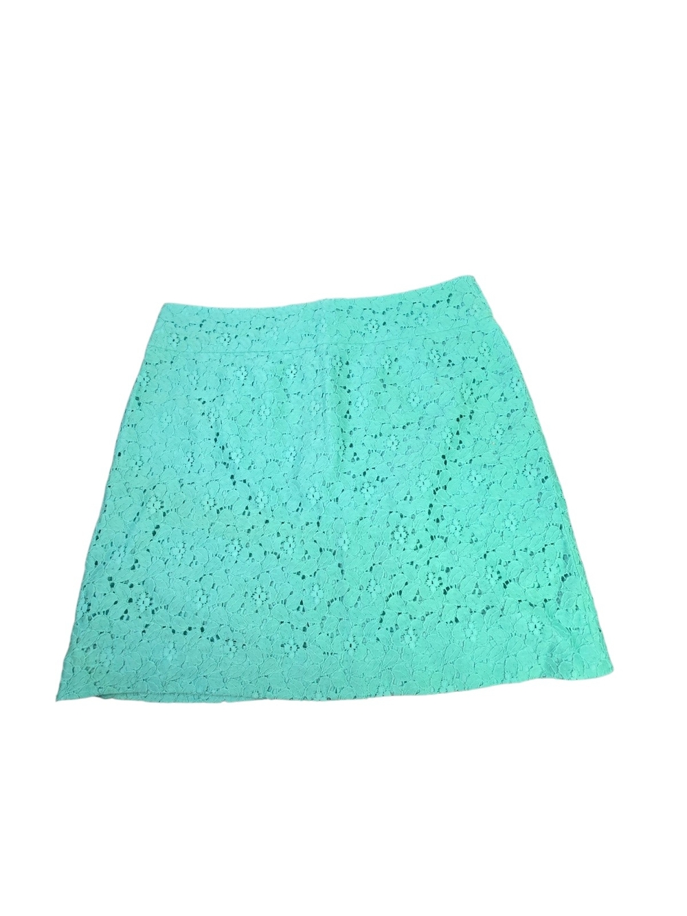 LOFT Teal Turquoise Floral Lace Straight Mini Skirt - Size 6